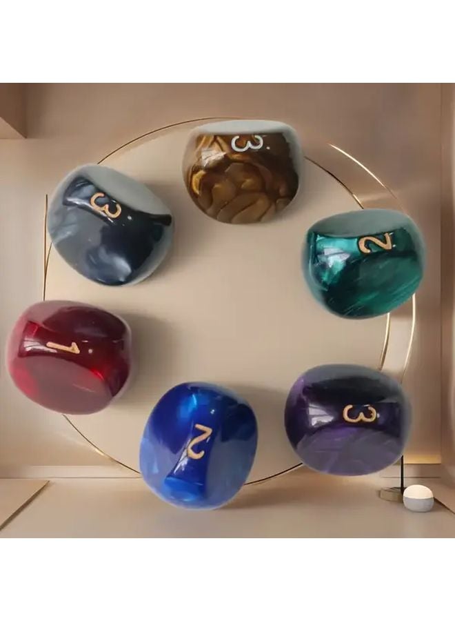 4 قطع حمراء D3 نرد متعدد الأوجه بنمط لؤلؤة فريد لألعاب DND - Image 5