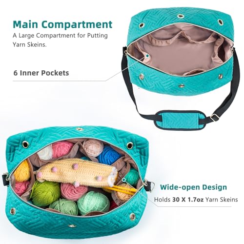 MYBAGZING Crochet Bag Organizer Knitting Crocheting Yarn Storage Yarn Holder for Accessories Gifts - Image 3