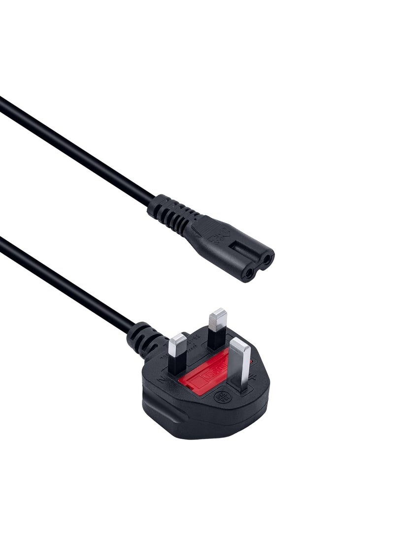 GUDOO كابل طاقة بريطاني بطول 1.8 متر، سلك طاقة C7 على شكل رقم 8، سلك طاقة لجهاز PS5/PS4/PS3 - Image 1