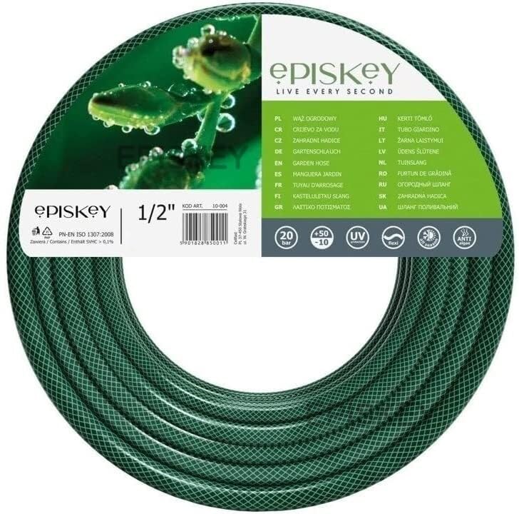 Episkey Heavy Duty Reinforced PVC Garden Hose Pipe 30M – 1/2 Inch Flexible Pressure Washer Pipe for Garden Watering, Car Wash, Pet Bathing & Home Cleaning – UV Resistant, Anti-Kink, Durable Water Hose - Image 1
