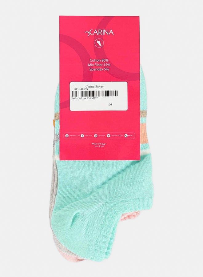 Carina Printed Low Cut Socks - 3 Pairs - Image 2