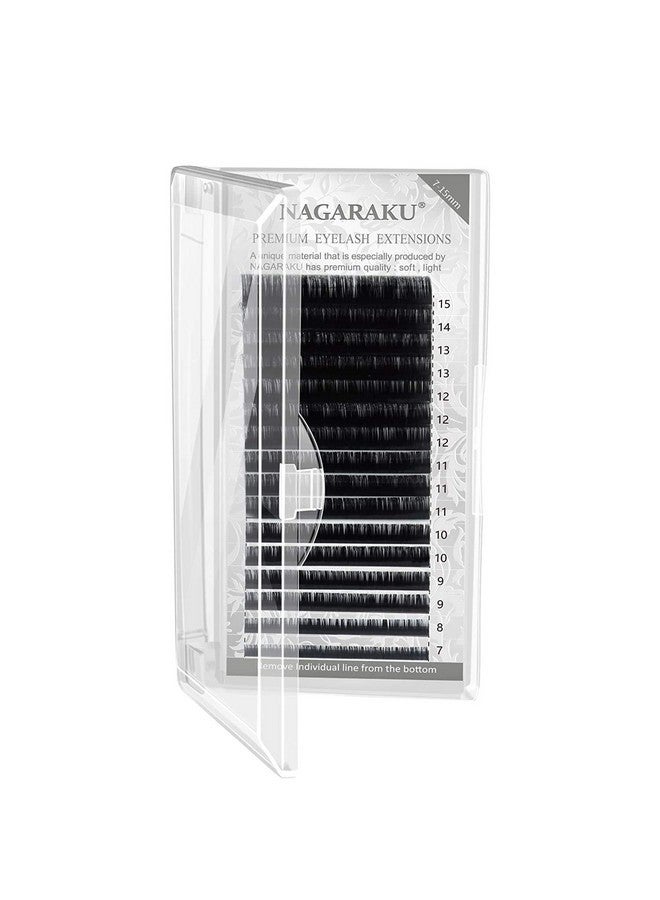 NAGARAKU Eyelash Extensions Individual Faux Mink Eyelash False Eyelashe Classic Eyelash Individual Eyelashes (0.15 Thickness, C Curl) - Image 1