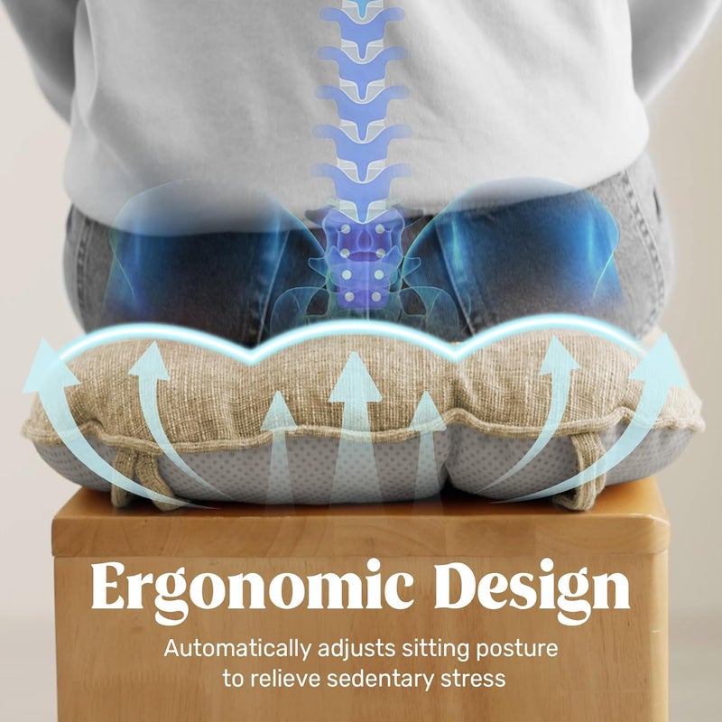 puredown ® Chair Cushions for Dining Chairs, Tufted Memory Foam Chair Pads with Non-Slip Backing, Kitchen Seat Cushions with Ties, Washable Seat Pad Set of 4, 15.5" x 15.5" x 4", Khaki - Image 4