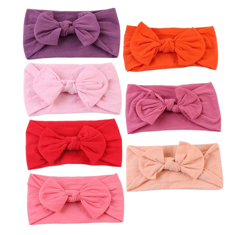 7Pcs Elastic Bowknot Headbands for Daily Wear Parties Photoshoots Girls Boys - Image 2