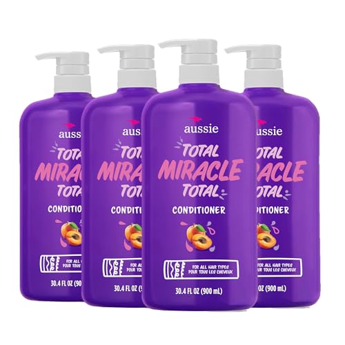 Aussie Total Miracle 7 Benefits Hair Conditioner for Damaged Hair, for All Hair Types, Paraben-Free, 30.4 fl oz, 4-pack - Image 1
