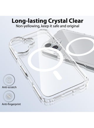 Crystal Clear Magnetic Case for iPhone 16, super Grade Drop Tested Shockproof Anti-Scratch Clear Slim Thin Magnetic Case, (Clear) - view 4