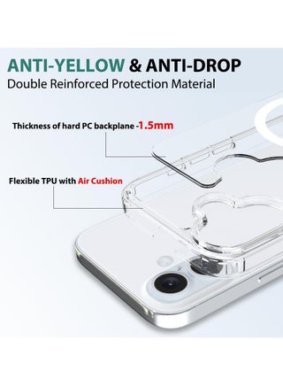 Crystal Clear Magnetic Case for iPhone 16, super Grade Drop Tested Shockproof Anti-Scratch Clear Slim Thin Magnetic Case, (Clear) - view 5