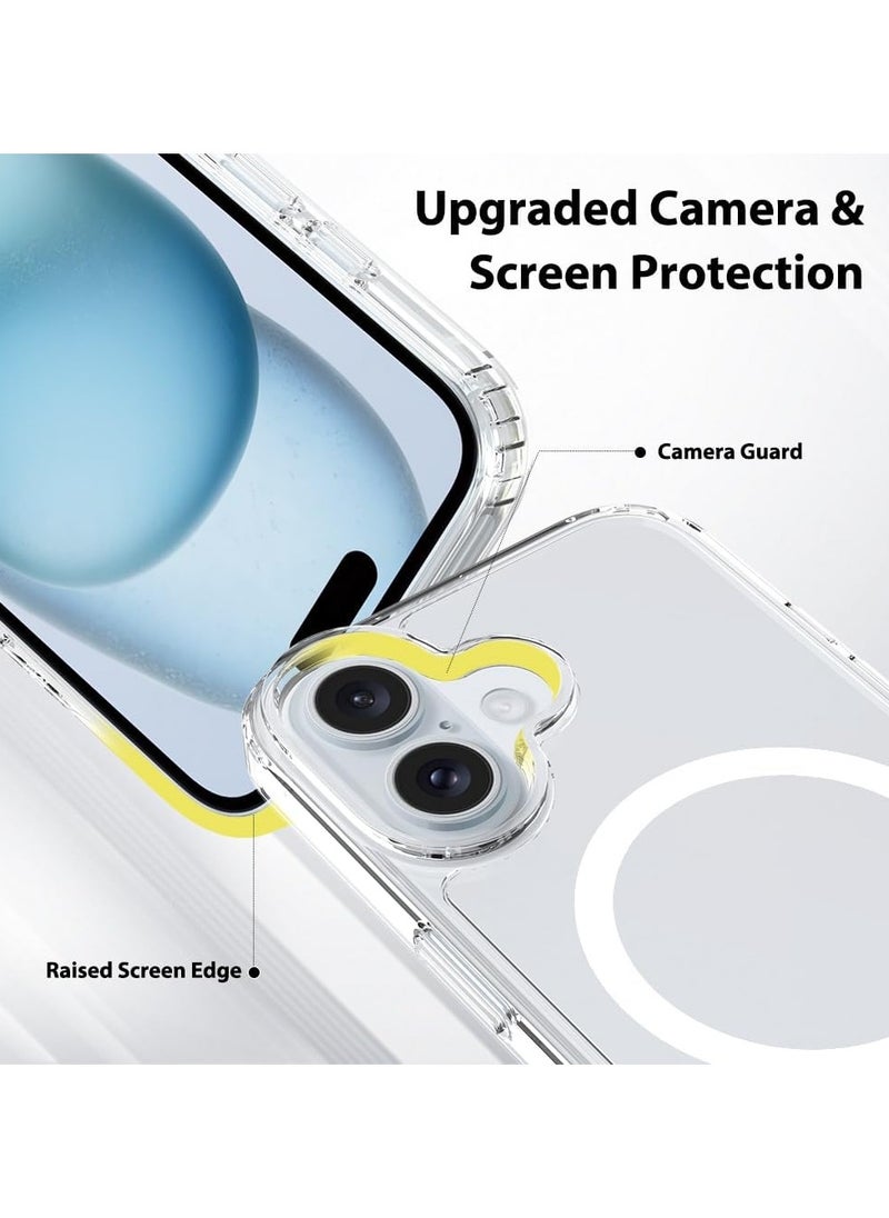 Crystal Clear Magnetic Case for iPhone 16, super Grade Drop Tested Shockproof Anti-Scratch Clear Slim Thin Magnetic Case, (Clear)