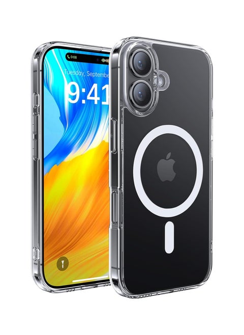 Crystal Clear Magnetic Case for iPhone 16, super Grade Drop Tested Shockproof Anti-Scratch Clear Slim Thin Magnetic Case, (Clear)