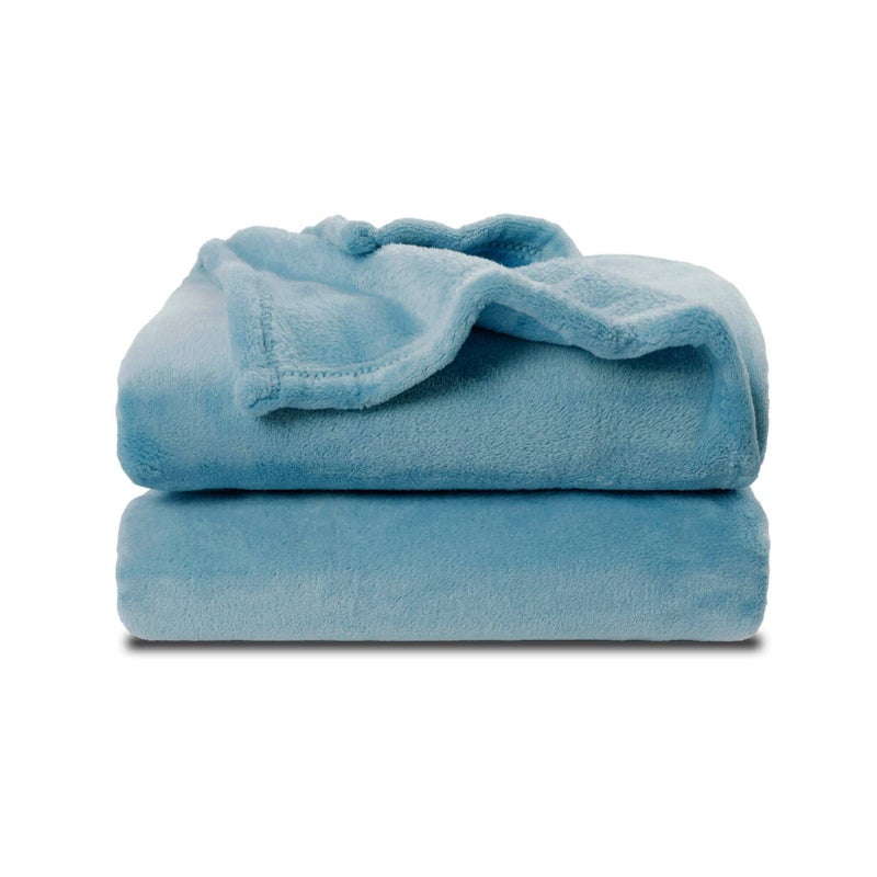 NANPIPER Fleece Blankets Super Soft Flannel Fuzzy Blanket for Bed Couch Luxury Cozy Plush Microfiber BlanketTwin Size Light Blue