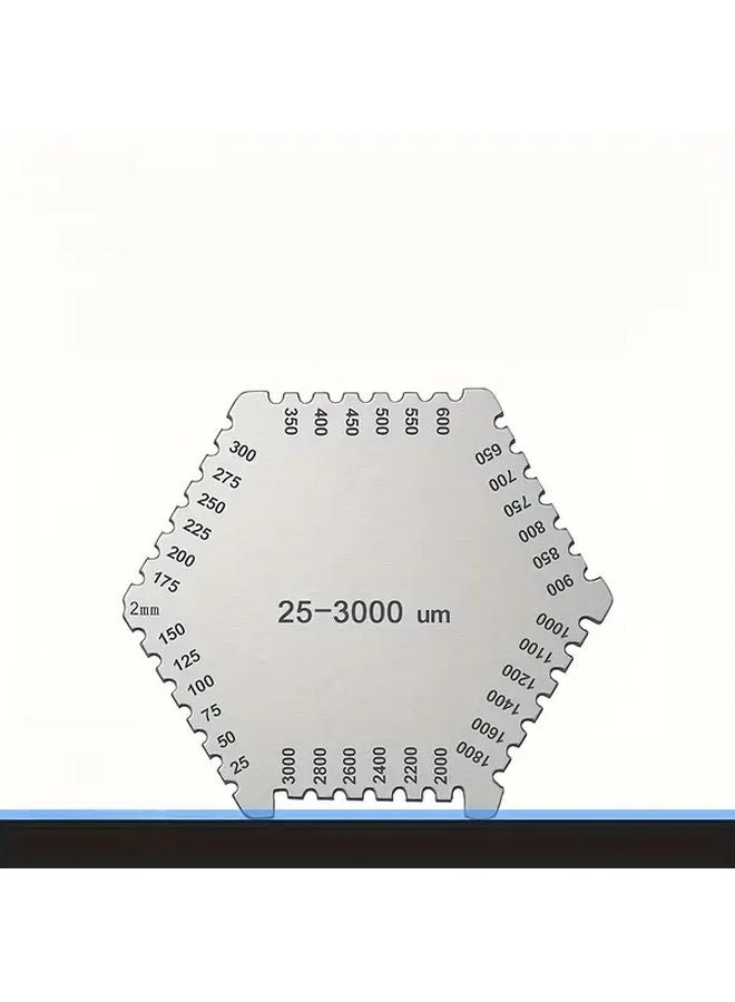 مقياس سماكة الفيلم الرطب السداسي من الفولاذ المقاوم للصدأ 25-3000 ميكرومتر 1 قطعة ميكرومتر صناعي - Image 5