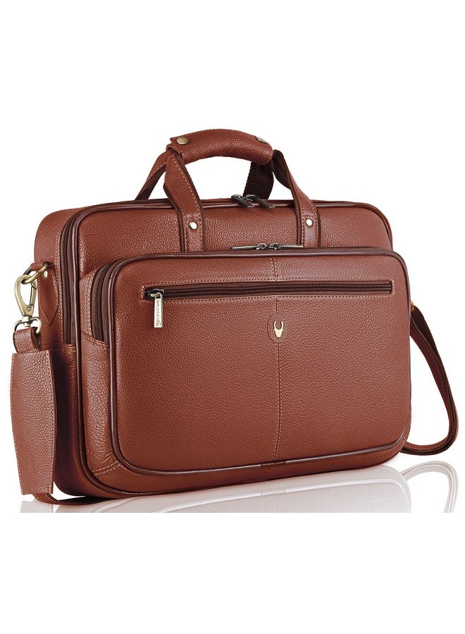 Wildhorn WildHorn Leather 15 Inch Laptop Messenger Bag For Men I Padded Laptop Compartment I Carry Handles With Adjustable Strap I Dimension : L-15.5 Inch W-3.5 Inch H-11.5 Inch ,Brown - Image 1