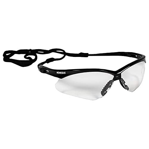 KleenGuard Nemesis Safety Glasses Black Frame Clear Lens Anti Fog - Image 1