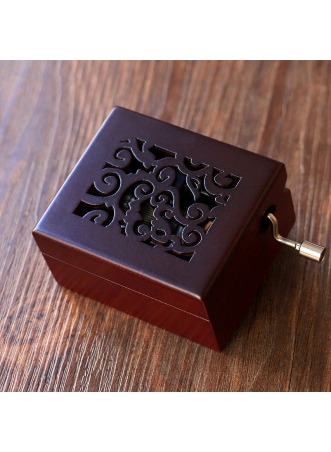 Feige Retro Hollow Hand Music Box Wooden Mini Music Box Sky City ...
