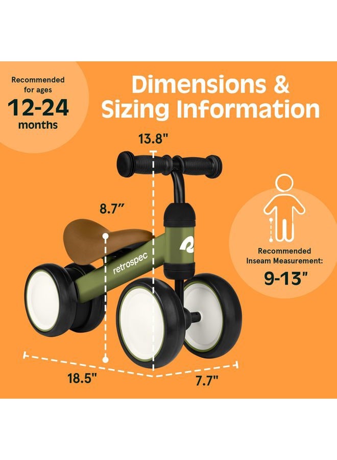 Retrospec Cricket Baby Walker Balance Bike with 4 Wheels for Ages 12-24 Months - Toddler Bicycle Toy for 1 Year Old's - Ride On Toys for Boys and Girls - One Size - Image 4