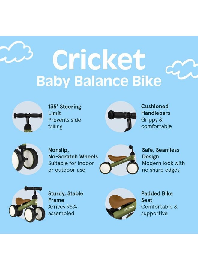 Retrospec Cricket Baby Walker Balance Bike with 4 Wheels for Ages 12-24 Months - Toddler Bicycle Toy for 1 Year Old's - Ride On Toys for Boys and Girls - One Size - Image 3