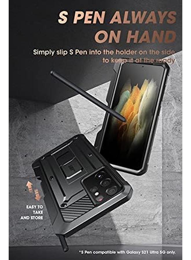 SupCase Unicorn Beetle Pro Series Case Designed For Samsung Galaxy S21 Ultra 5G 2021 Release Full Body Rugged Holster And Kickstand Case With S Pen Slot Without Built In Screen Protector Black - Image 3