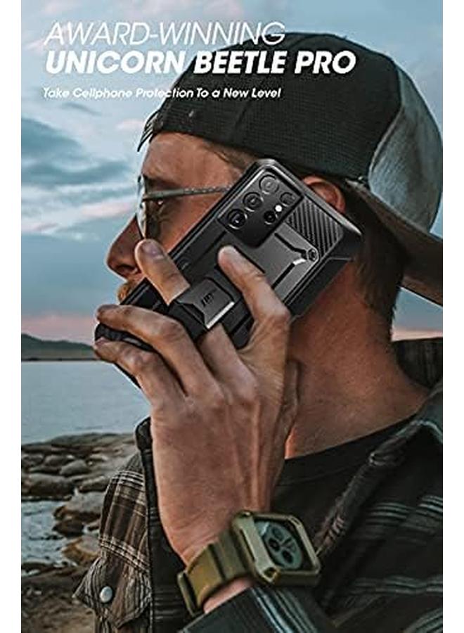 SupCase Unicorn Beetle Pro Series Case Designed For Samsung Galaxy S21 Ultra 5G 2021 Release Full Body Rugged Holster And Kickstand Case With S Pen Slot Without Built In Screen Protector Black - Image 5