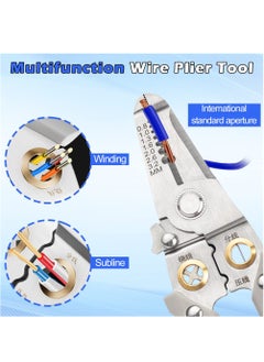 Generic Multifunction Wire Stripper, 6 in 1 Special Wire Stripper Tool for Electrician, Stainless Steel Wire Stripper, Multifunction Wire Pliers for Stripping Cutting Electric Cable Stripper Crimping  - Image 3