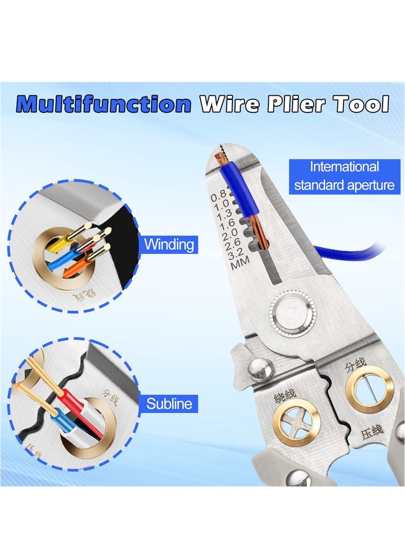 Generic Multifunction Wire Stripper, 6 in 1 Special Wire Stripper Tool for Electrician, Stainless Steel Wire Stripper, Multifunction Wire Pliers for Stripping Cutting Electric Cable Stripper Crimping  - Image 3