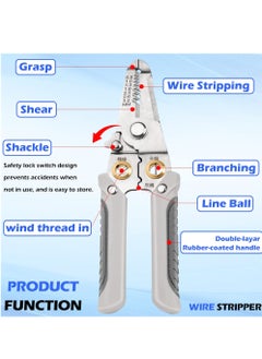 Generic Multifunction Wire Stripper, 6 in 1 Special Wire Stripper Tool for Electrician, Stainless Steel Wire Stripper, Multifunction Wire Pliers for Stripping Cutting Electric Cable Stripper Crimping  - Image 4