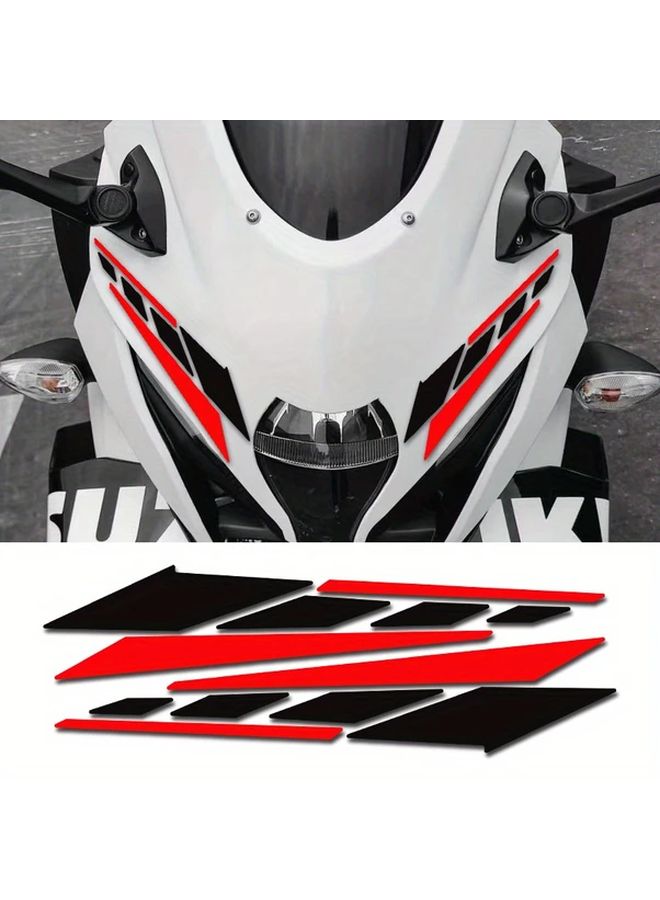 Blue Red Geometric Motorcycle Decals 2PCS Durable PET Waterproof UV Resistant 9 84x2 17 Inch - Image 1