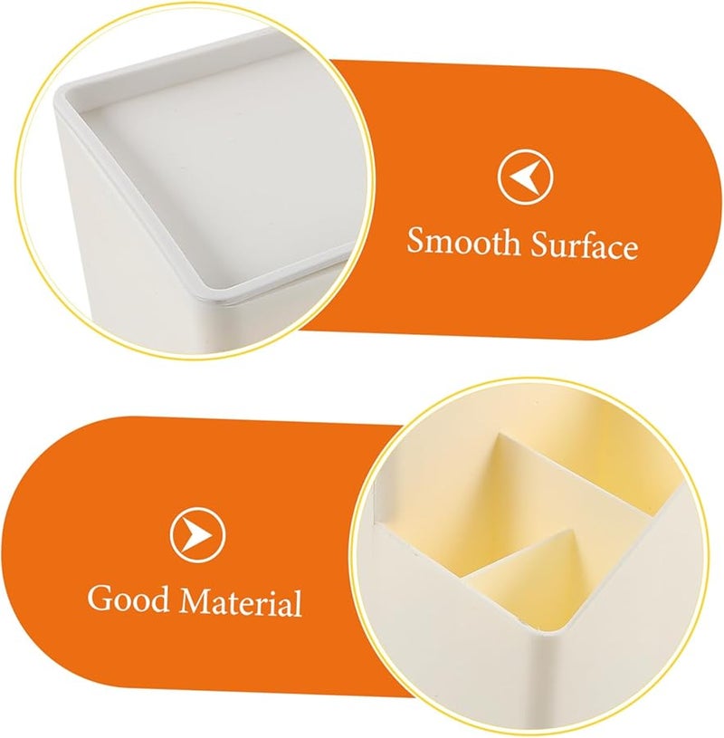 غطاء صندوق المناديل الأبيض للمكتب مع منظم جانبي لتنظيم مكتب المنزل - Image 3