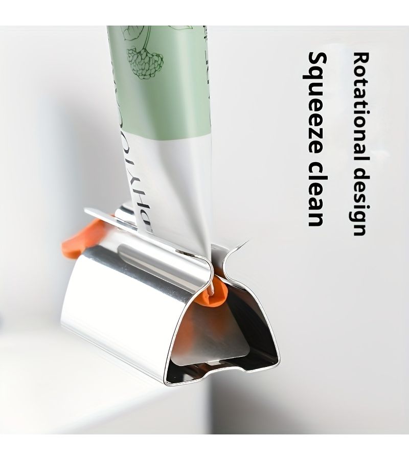 Toothpaste Squeezer 1pc Stainless Steel Manual Tube Squeezer Rust Proof Durable No Waste Paste Extraction Easy To Use For Face Cleanser Cosmetics One Handed Operation Easy To Clean - Image 4
