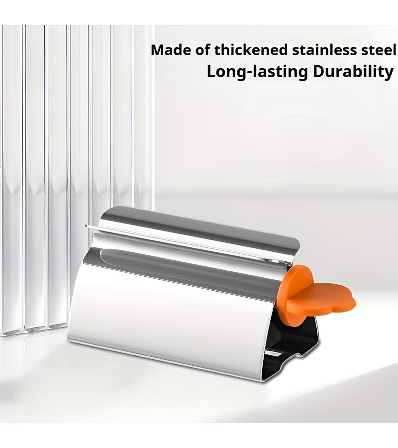 Toothpaste Squeezer 1pc Stainless Steel Manual Tube Squeezer Rust Proof Durable No Waste Paste Extraction Easy To Use For Face Cleanser Cosmetics One Handed Operation Easy To Clean - Image 5