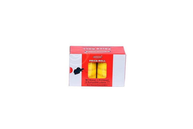 Bambalio BLR-YMRP(B) 6600 Yellow MRP Print Label Roll Set (Pack of 10) - Image 1