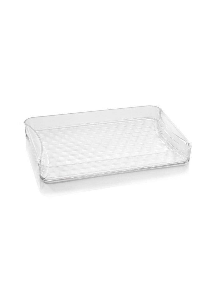 HAPPI Multipurpose Unbreakable Plastic Diamond Design Glass Serving Tray for Kitchen, Glass Tray for Glass Set, Kitchen Dining Serving Plate (10×7 Inch - Pack of 1) - Image 1