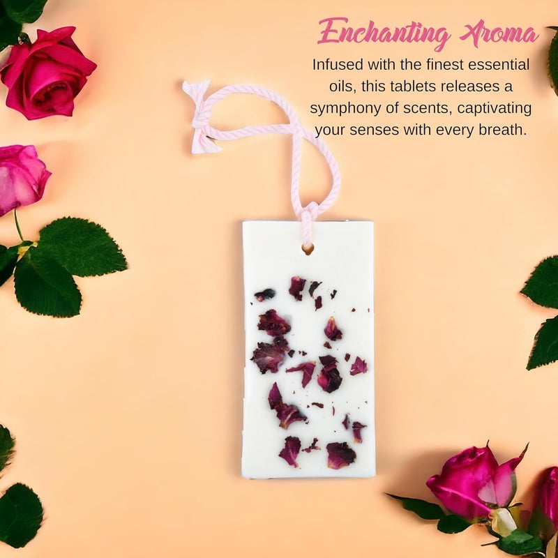 LUMIA Set of 3 Scented Soy Wax Tablets Handmade Rose Aromatherapy Sachets for Wardrobes Drawers Cars Natural LongLasting Air Freshener 85g Each - Image 4
