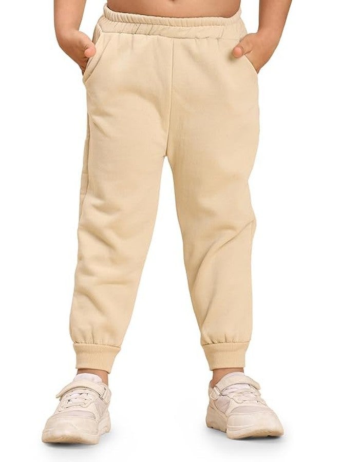 AMEEHA Kids Fleece Winter Wear Tracksuit Set with Cartoon Print, Full Zip Hooded Sweatshirt and Jogger Pants with Sling Bag (IN, Age, 12 Months, 18 Months, Beige) - Image 4