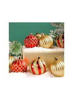 The Bros 30ct 2.36 Inch Christmas Tree Balls Ornaments, Colored Shatterproof Plastic Decorative Baubles Decorations for Xmas Tree Decor Holiday Party Wedding Decoration (Red & Gold, 60mm)  - Image 5