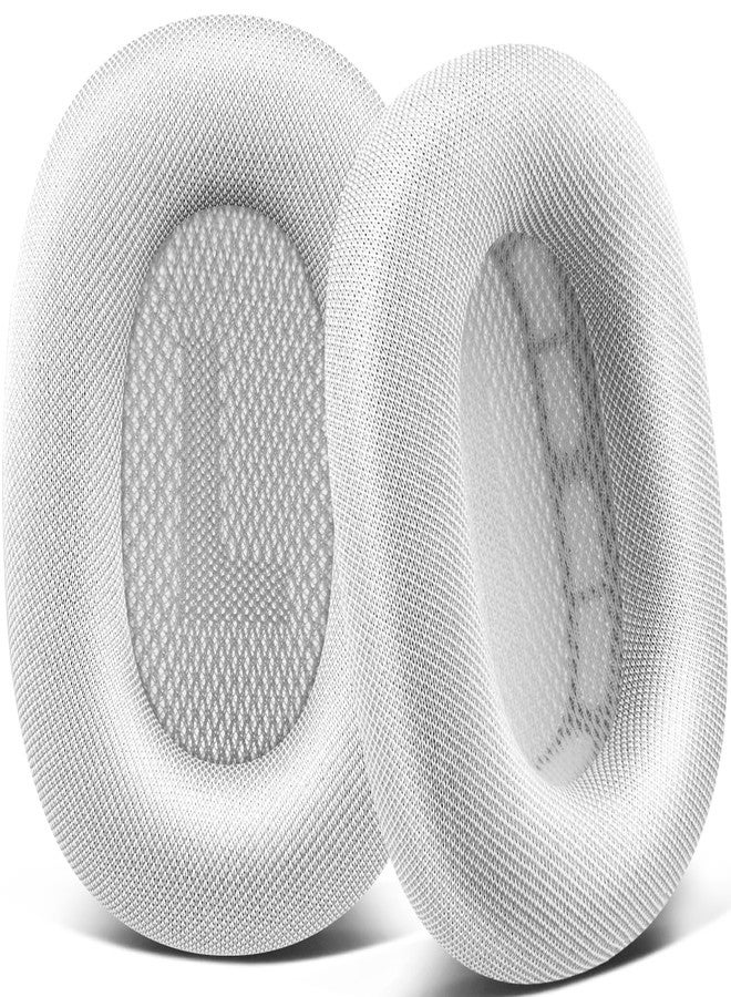 SOPROM Ear Cushions for Airpod Max Over-Ear Headphones Earpads Replacement Covers Cups Pads with Durable Mesh Fabric, Softer Foam - White - Image 1