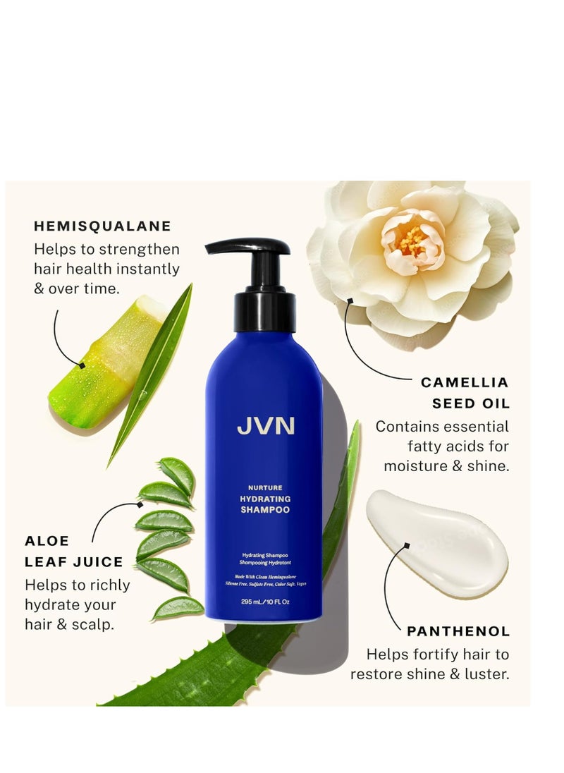 JVN JVN Nurture Hydrating Shampoo, Moisturizing Shampoo for All Hair Types, Detangles & Softens Hair, Made with Clean Hemisqualane (10 Fl Oz)  - Image 2