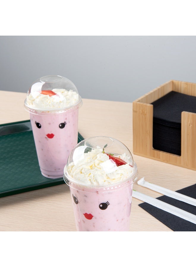 Restaurantware غطاء فقط: أغطية قبة فيساچ لأكواب ذات سعة 9 و 12 و 16 أونصة، 1000 غطاء بلاستيكي شفاف لأكواب الشرب - مع فتحة للشفاطة، قابلة لإعادة التدوير، الأكواب تباع بشكل منفصل - Image 4