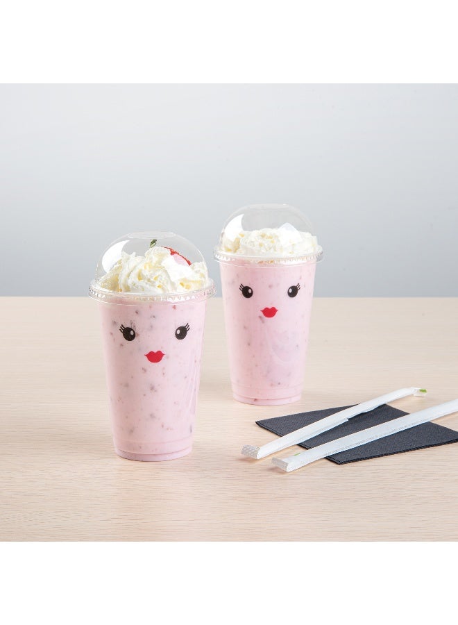 Restaurantware غطاء فقط: أغطية قبة فيساچ لأكواب ذات سعة 9 و 12 و 16 أونصة، 1000 غطاء بلاستيكي شفاف لأكواب الشرب - مع فتحة للشفاطة، قابلة لإعادة التدوير، الأكواب تباع بشكل منفصل - Image 5