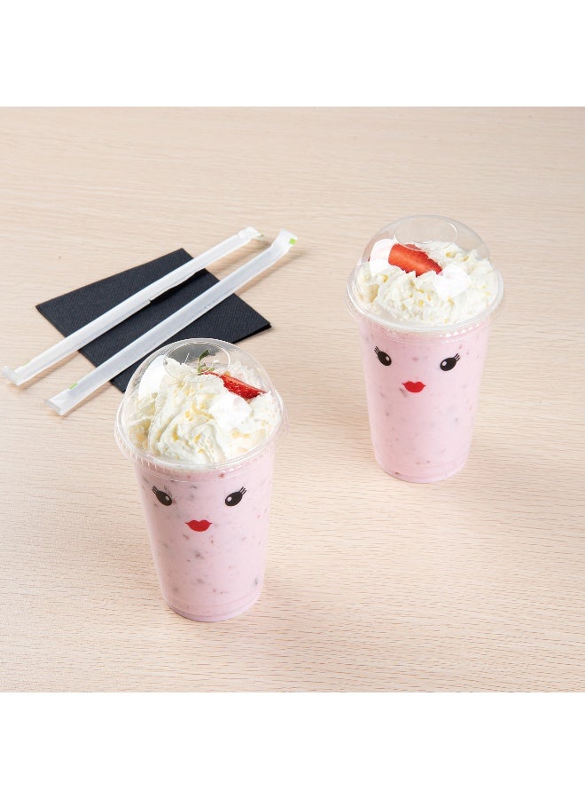 Restaurantware غطاء فقط: أغطية قبة فيساچ لأكواب ذات سعة 9 و 12 و 16 أونصة، 1000 غطاء بلاستيكي شفاف لأكواب الشرب - مع فتحة للشفاطة، قابلة لإعادة التدوير، الأكواب تباع بشكل منفصل - Image 3