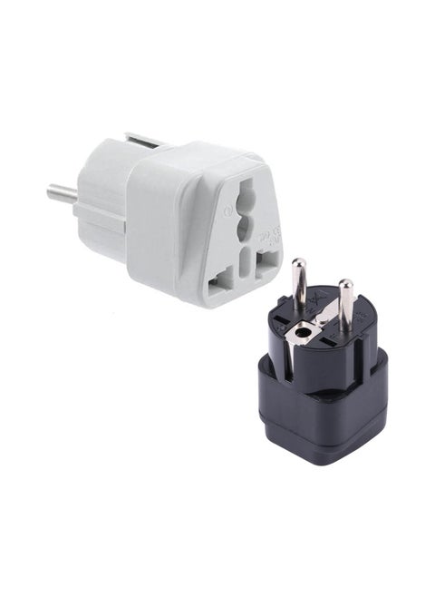 Adapter from a triple plug to a double plug, 2 white + black
