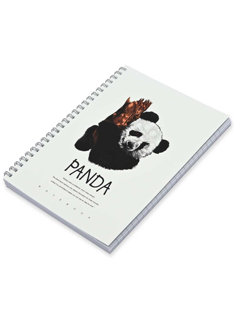 FIS Pack Of 5 Spiral Soft Cover Notebook, 96 Sheets A5 Panda Design 5 -FSNBSSCA596-PAN5 - Image 1