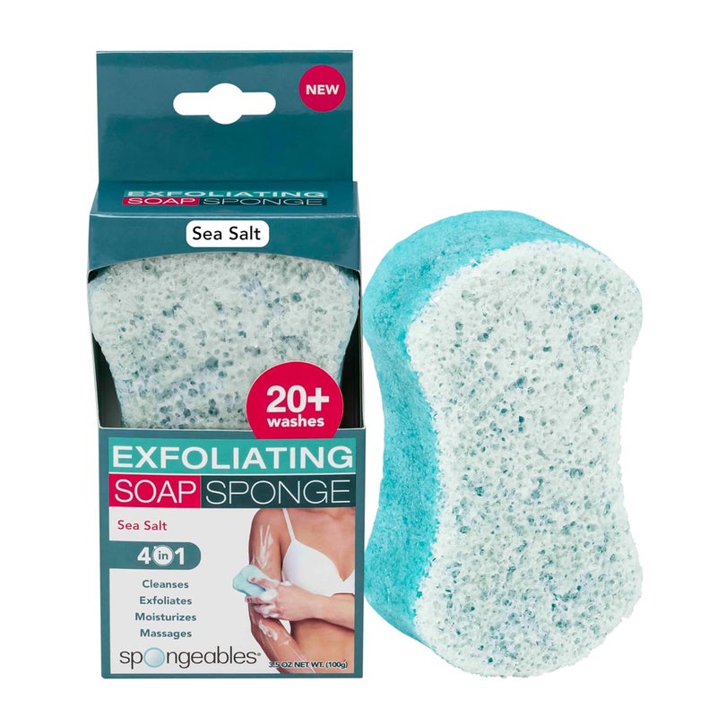 Spongeables Body Wash in a 20 Wash Sponge Sea Salt 1 Count