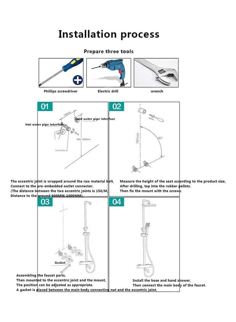 AROAQ Bathroom Shower System Rainfall Shower Set - Image 2