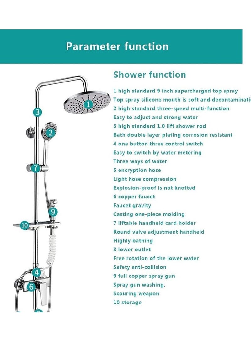 AROAQ Bathroom Shower System Rainfall Shower Set - Image 4