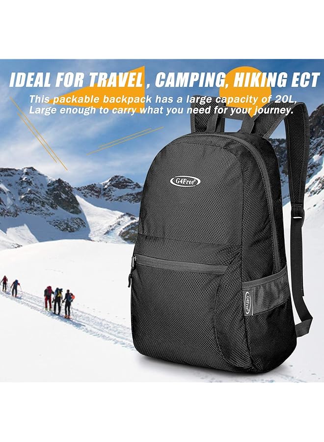 G4Free Small Foldable Ultralight Waterproof Backpack for Camping Hiking Cycling Men Women 20L - Image 4