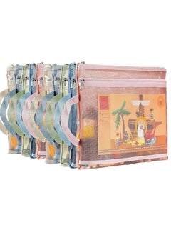 Hanayo 10 Pack Colored Mesh Zipper Pouch Bags, Double-Layer Nylon Puzzle Building Block Sets Toy Storage & Organization, Breathable See Through A4 Zipper Pouch with Handle for School Office Games  - Image 1