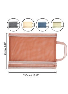 Hanayo 10 Pack Colored Mesh Zipper Pouch Bags, Double-Layer Nylon Puzzle Building Block Sets Toy Storage & Organization, Breathable See Through A4 Zipper Pouch with Handle for School Office Games  - Image 4