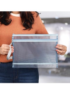 Hanayo 10 Pack Colored Mesh Zipper Pouch Bags, Double-Layer Nylon Puzzle Building Block Sets Toy Storage & Organization, Breathable See Through A4 Zipper Pouch with Handle for School Office Games  - Image 5
