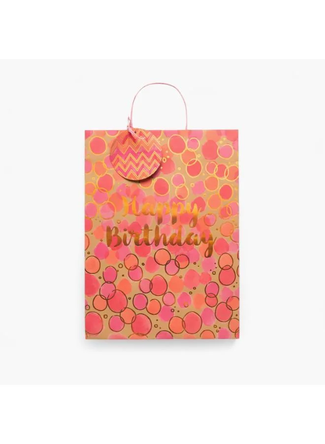 فايندز Findz Birthday Print Paper Gift Bag - Extra Large