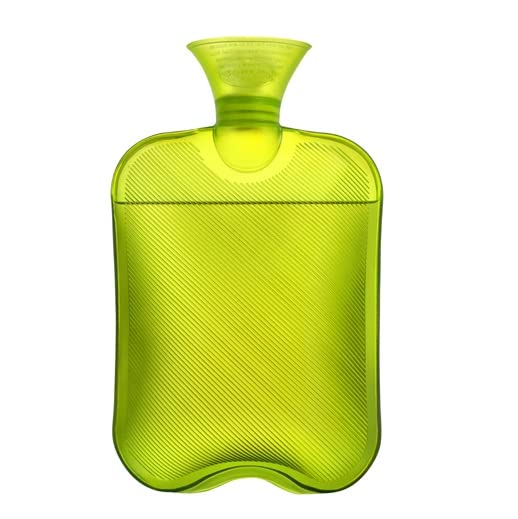 Giffy Transparent High Density PVC Hot Water Bottle for Soothing Winters Warmth and Muscle Joint Pain Therapy BPA Free Leakproof ThermoRelief 2 Litre Green Pack of 1 - Image 1